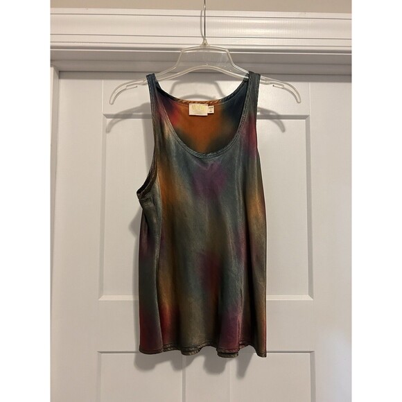 Nation LTD Lisette Tie Dye Color Tank Top Satin Silky Rayon Women’s Size Small - Picture 1 of 4